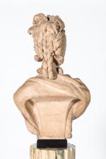 Albert-Ernest Carrier-Belleuse (Français, 1824-1887) 
Buste de femme au collier de...