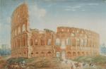 KEISERMANN Frantz (1765-1833). Le Colisée et le Panthéon. Paire d'aquarelles...